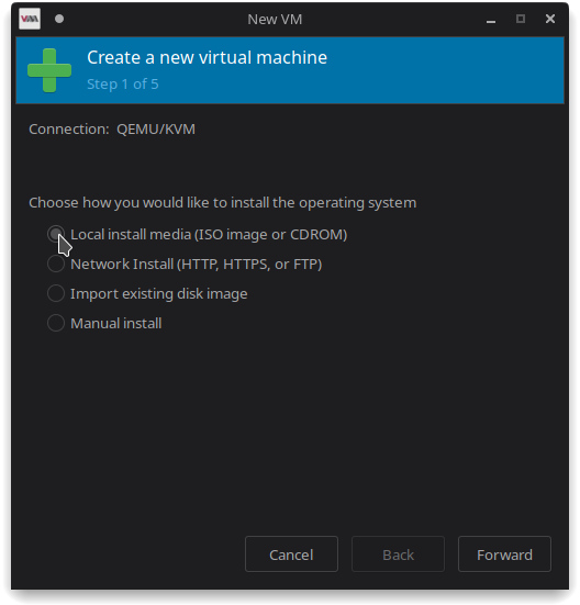 virt-manager new ISO image